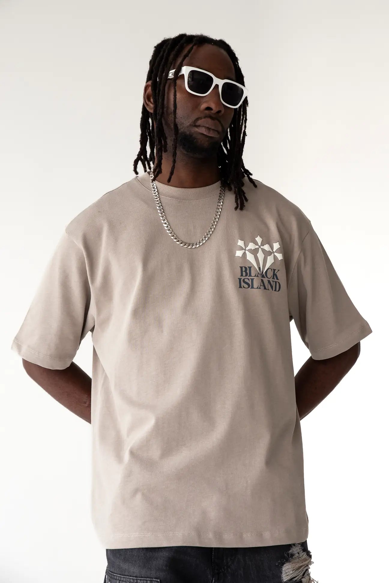 Black Island Triple Cross Oversized T-Shirt