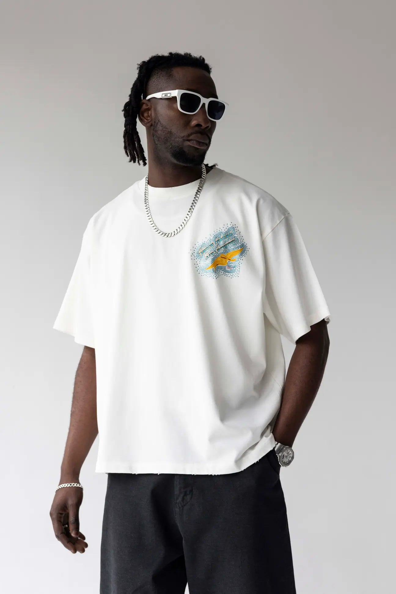 BLACK ISLAND Oversized Graphic Print T-Shirt