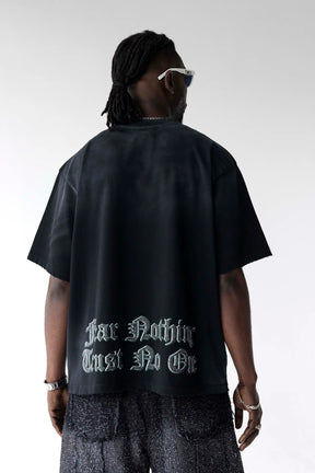 Statue Snake Graphic Oversized T-Shirt Black Island