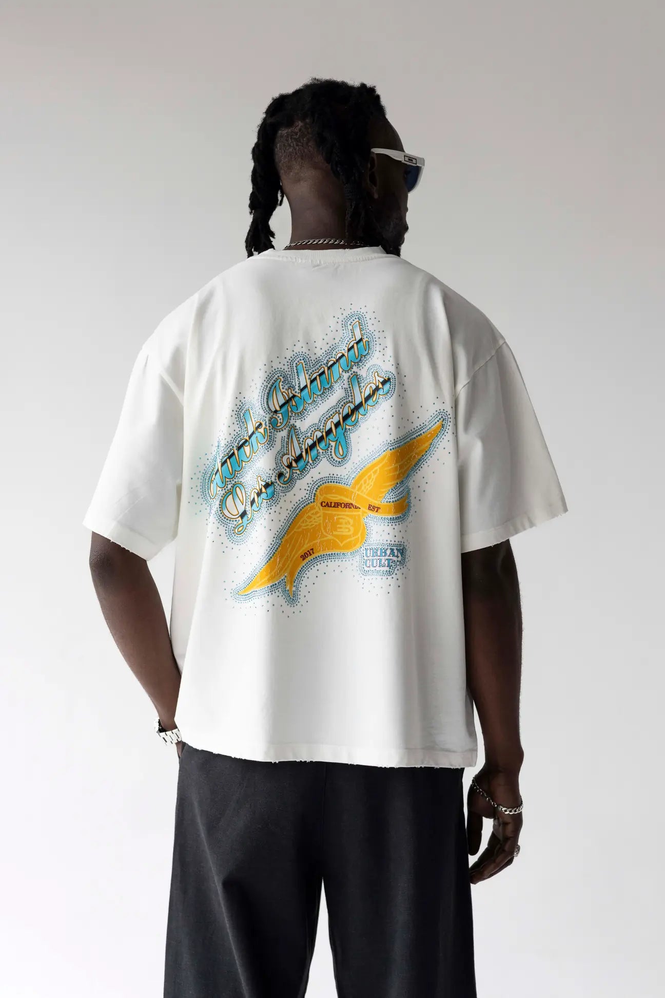 BLACK ISLAND Oversized Graphic Print T-Shirt