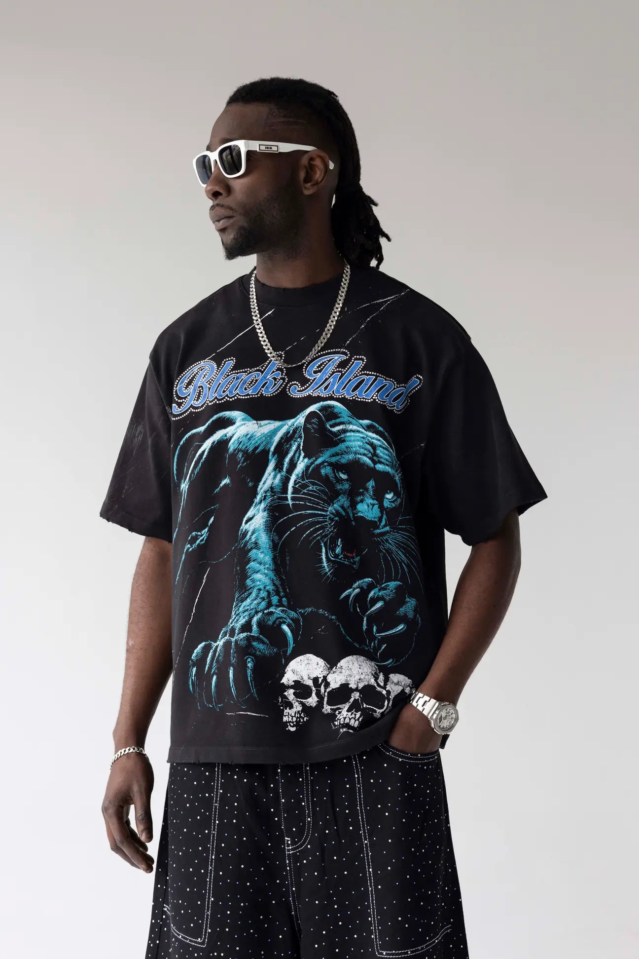 BLACK ISLAND
Panther Graphic Oversized T-Shirt | Black Island