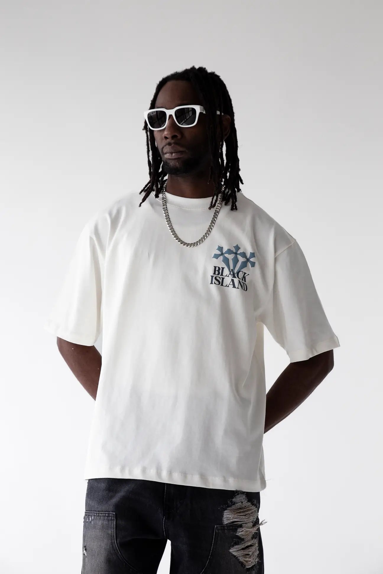 Black Island Triple Cross Oversized T-Shirt