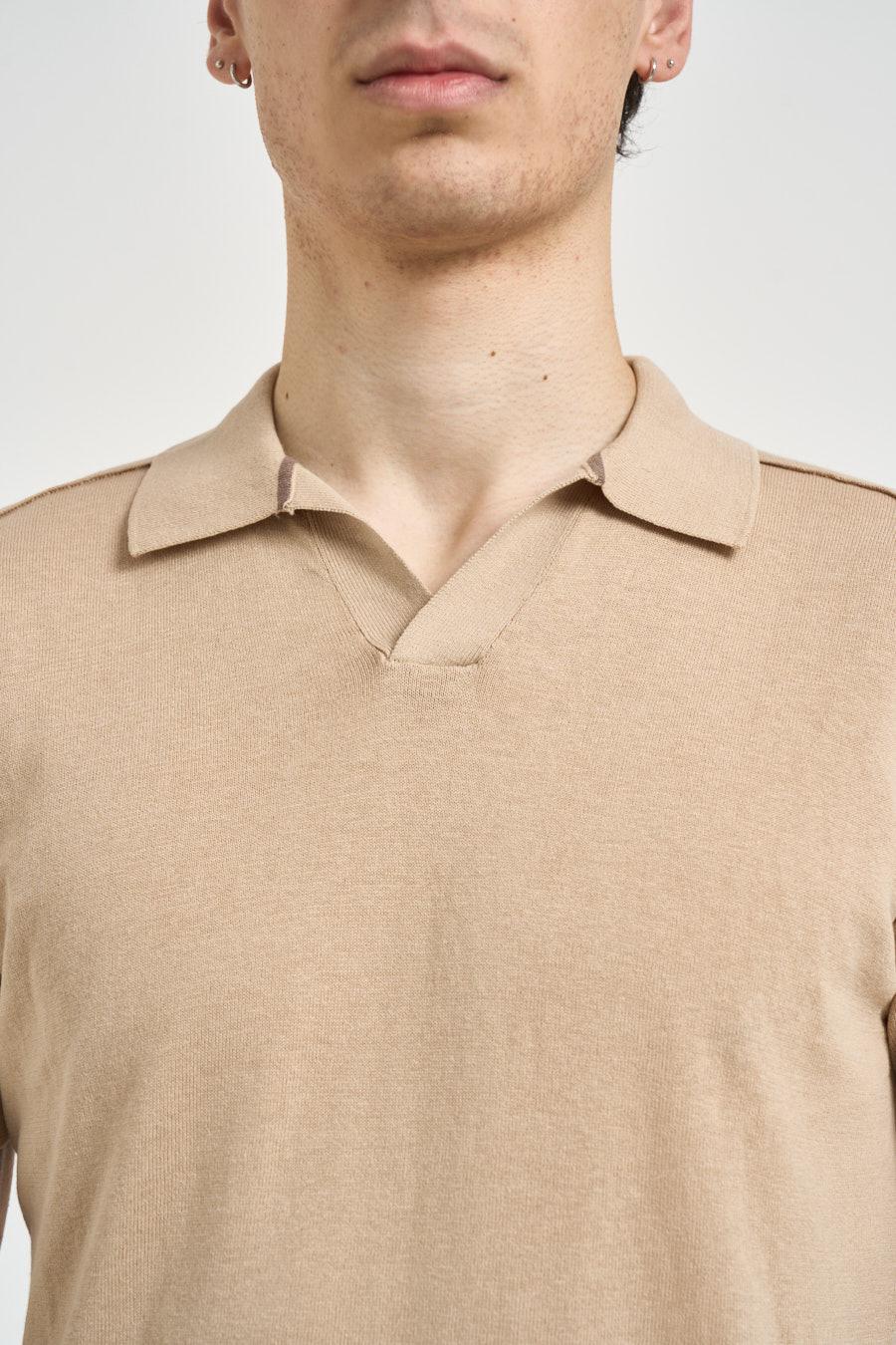 HAMAKI-HO 
POLO UOMO IN MAGLIA BEIGE