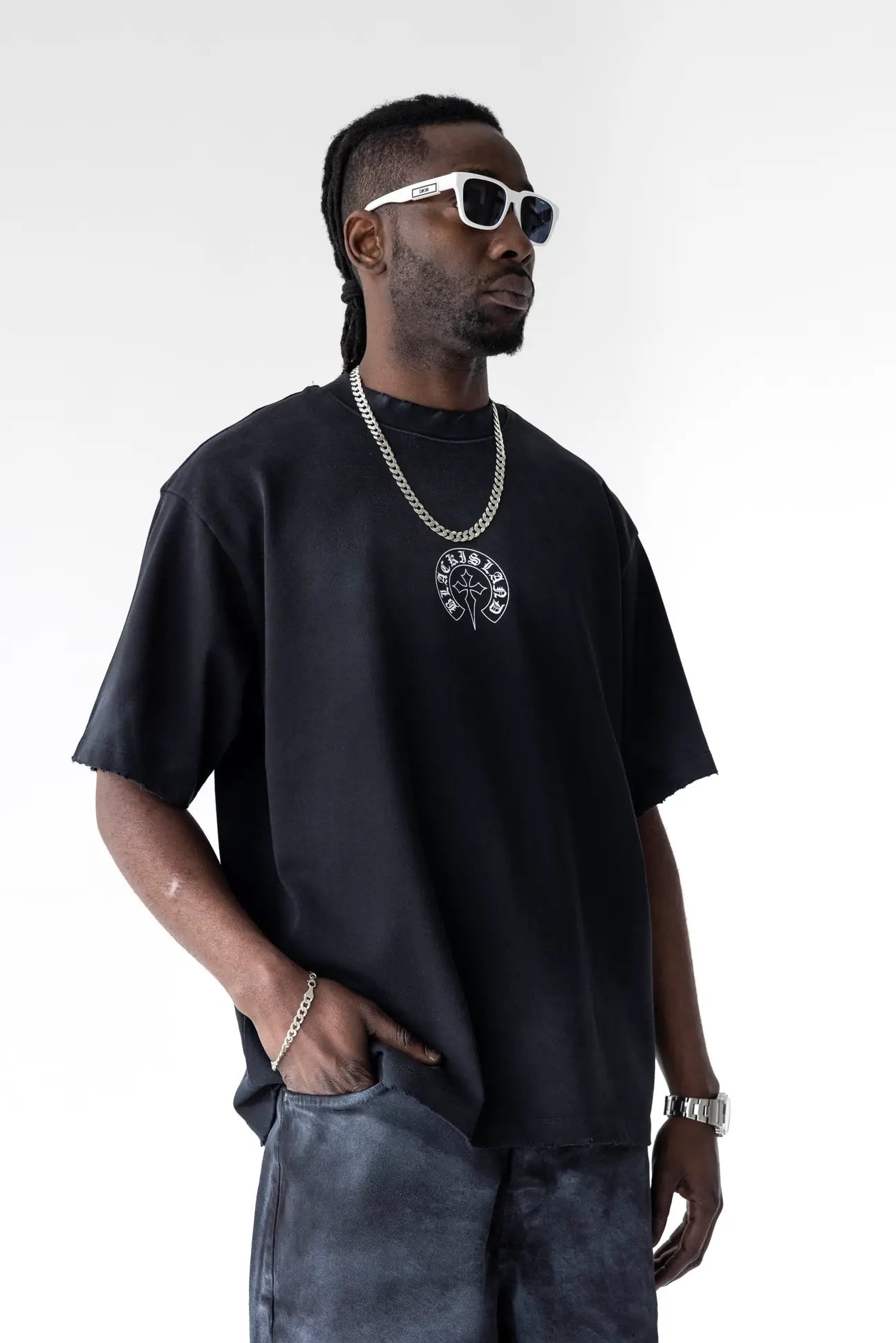 BLACK ISLAND Oversized Graphic Printed T-Shirt 1987