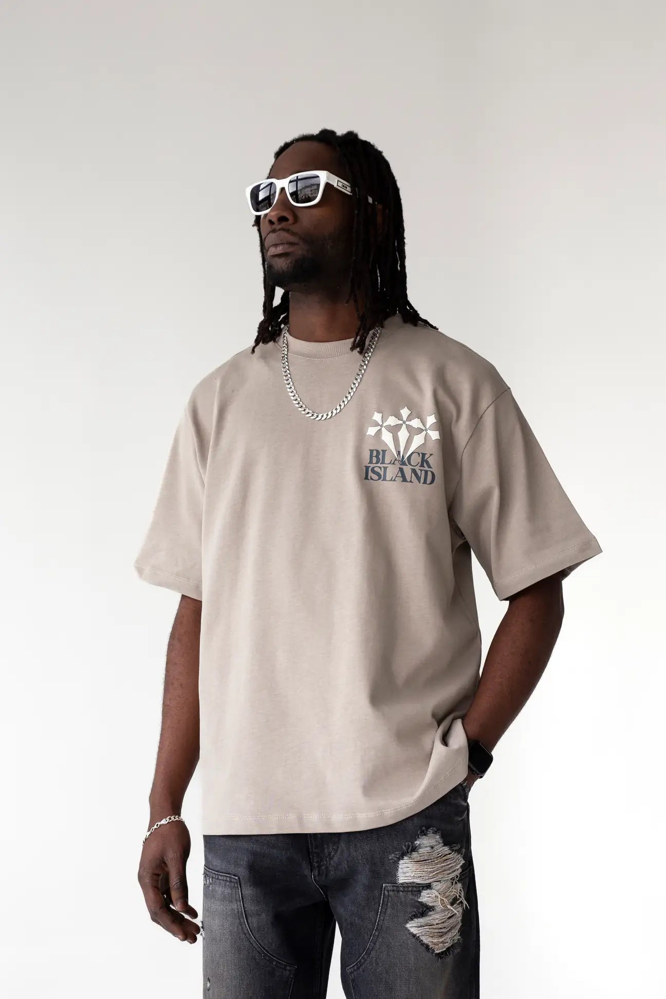 Black Island Triple Cross Oversized T-Shirt