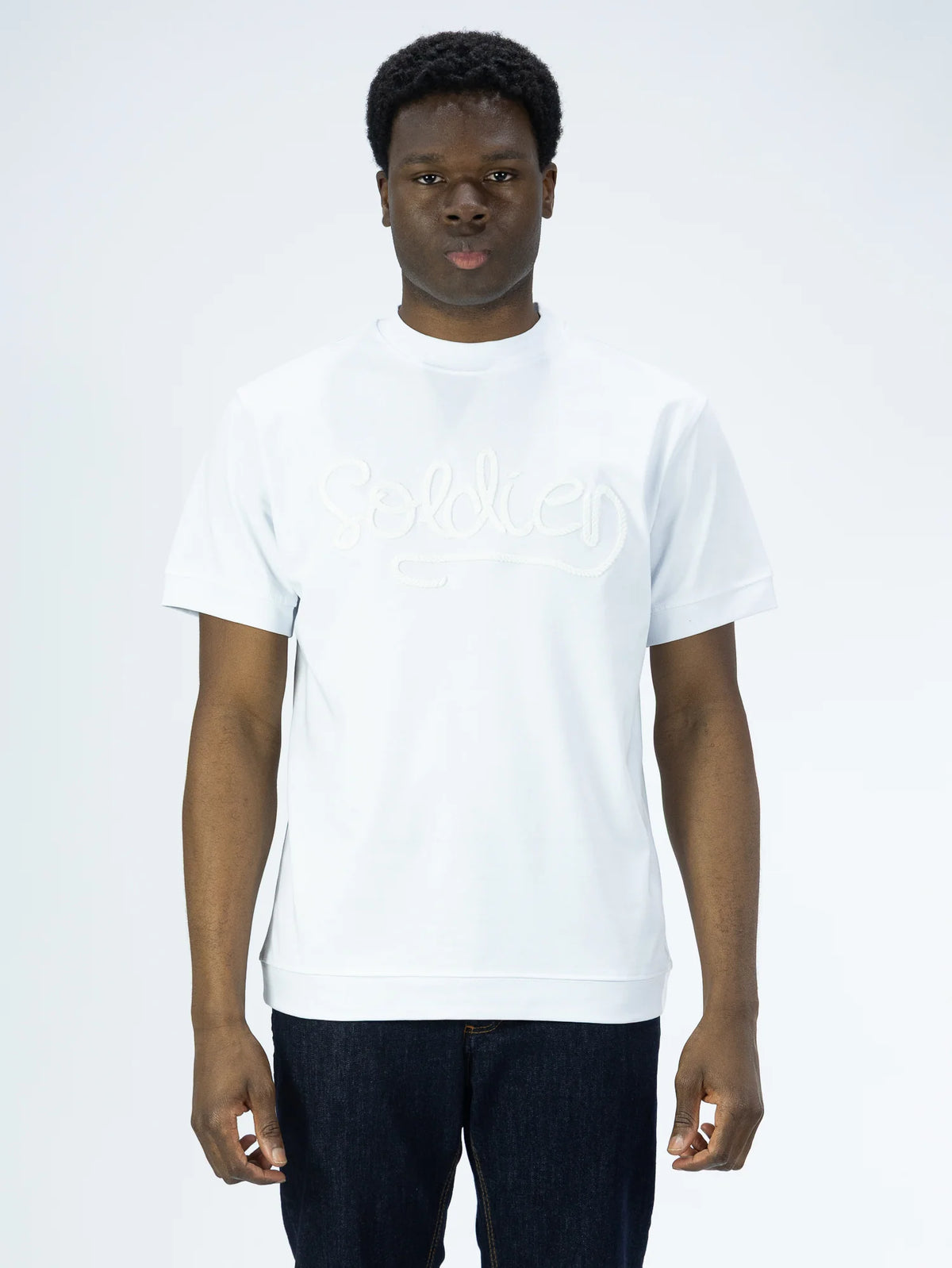T-SHIRT SOLDIER LUREX BIANCO